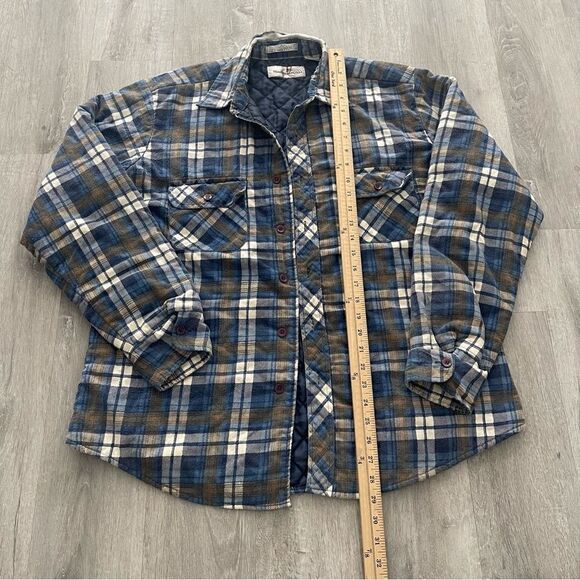 Vintage 70s 80s Windbreaker Brand Plaid Flannel Shirt Quilted Jacket Mens Large - Picture 7 of 7